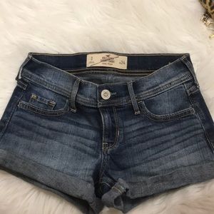 Dark washed jean shorts